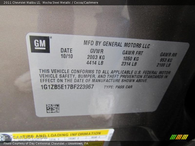Mocha Steel Metallic / Cocoa/Cashmere 2011 Chevrolet Malibu LS