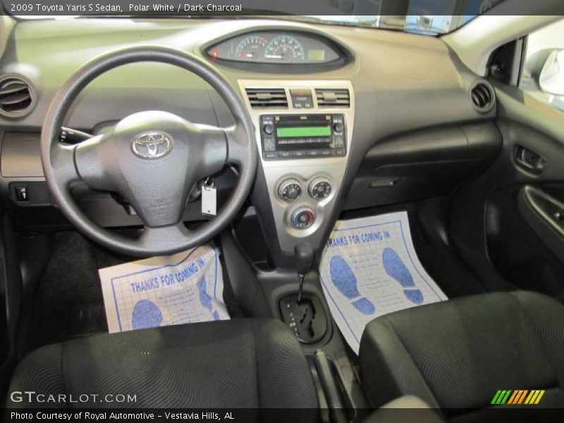 Polar White / Dark Charcoal 2009 Toyota Yaris S Sedan