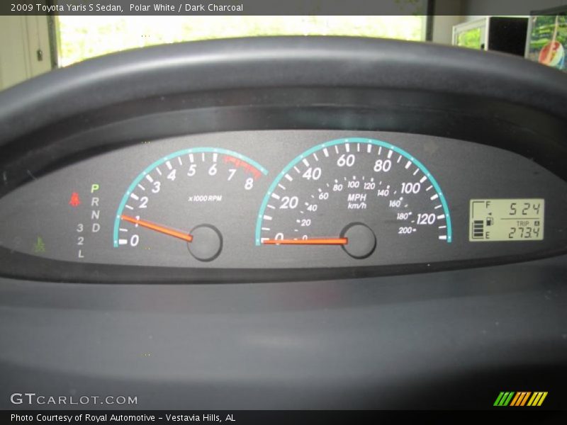 Polar White / Dark Charcoal 2009 Toyota Yaris S Sedan