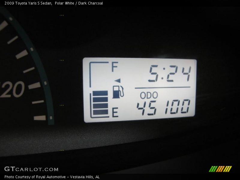 Polar White / Dark Charcoal 2009 Toyota Yaris S Sedan
