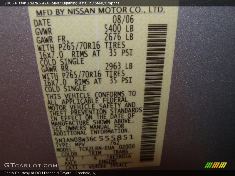 Silver Lightning Metallic / Steel/Graphite 2006 Nissan Xterra S 4x4