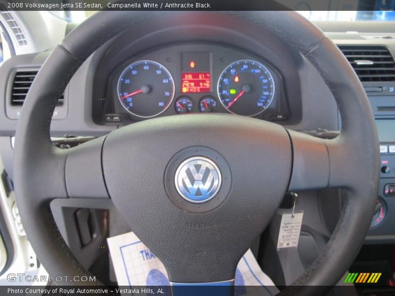 Campanella White / Anthracite Black 2008 Volkswagen Jetta SE Sedan