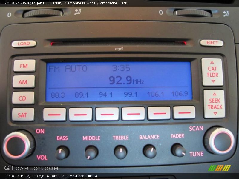 Campanella White / Anthracite Black 2008 Volkswagen Jetta SE Sedan