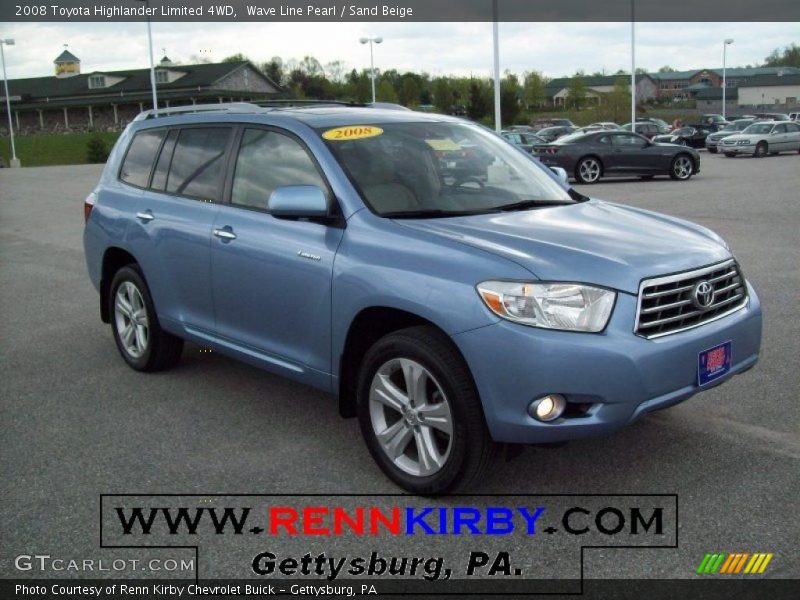 Wave Line Pearl / Sand Beige 2008 Toyota Highlander Limited 4WD