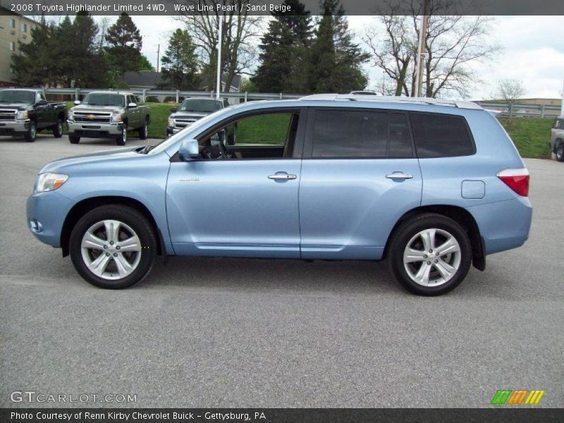 Wave Line Pearl / Sand Beige 2008 Toyota Highlander Limited 4WD