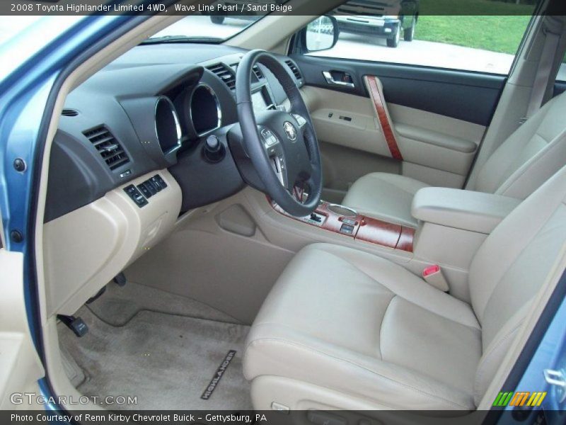 Wave Line Pearl / Sand Beige 2008 Toyota Highlander Limited 4WD