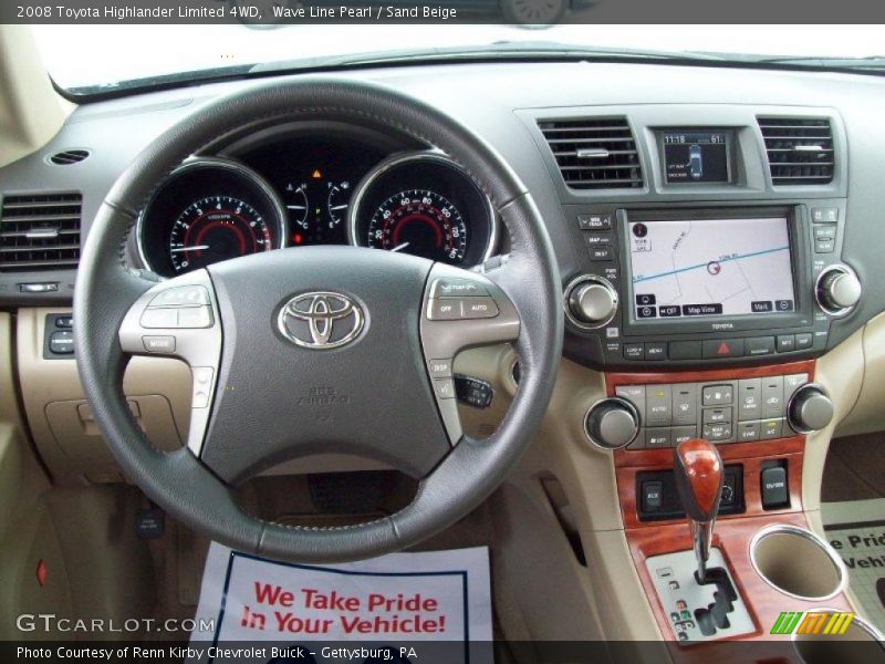 Wave Line Pearl / Sand Beige 2008 Toyota Highlander Limited 4WD