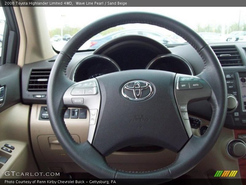 Wave Line Pearl / Sand Beige 2008 Toyota Highlander Limited 4WD