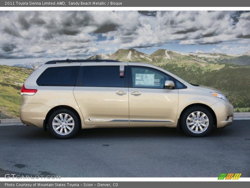 Sandy Beach Metallic / Bisque 2011 Toyota Sienna Limited AWD