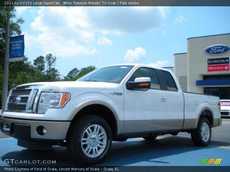 White Platinum Metallic Tri-Coat / Pale Adobe 2011 Ford F150 Lariat SuperCab