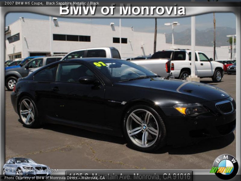 Black Sapphire Metallic / Black 2007 BMW M6 Coupe