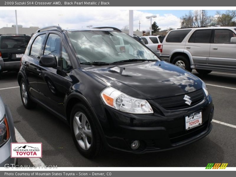 Black Pearl Metallic / Black 2009 Suzuki SX4 Crossover AWD