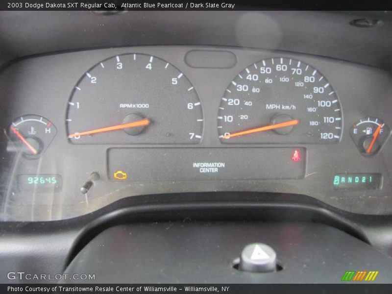 Atlantic Blue Pearlcoat / Dark Slate Gray 2003 Dodge Dakota SXT Regular Cab