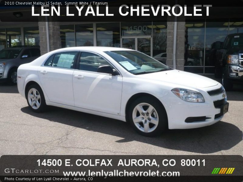 Summit White / Titanium 2010 Chevrolet Malibu LS Sedan