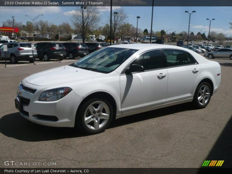 Summit White / Titanium 2010 Chevrolet Malibu LS Sedan