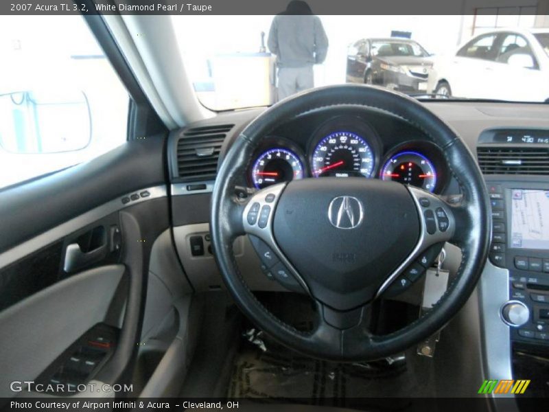 White Diamond Pearl / Taupe 2007 Acura TL 3.2
