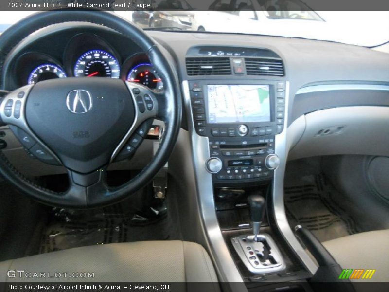 White Diamond Pearl / Taupe 2007 Acura TL 3.2