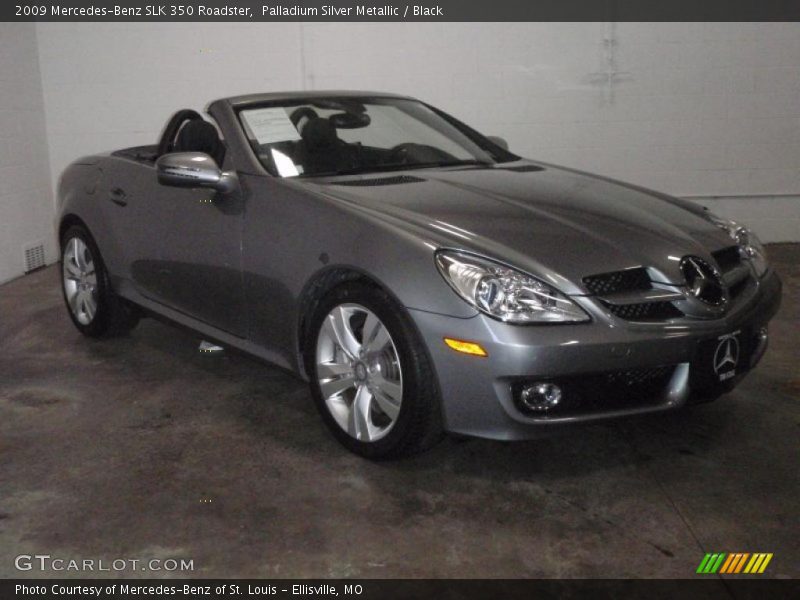Palladium Silver Metallic / Black 2009 Mercedes-Benz SLK 350 Roadster
