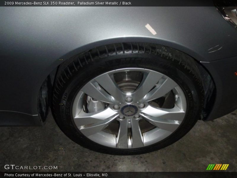 Palladium Silver Metallic / Black 2009 Mercedes-Benz SLK 350 Roadster