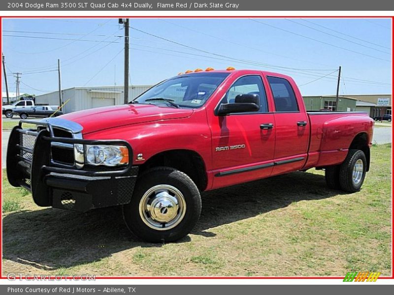 Flame Red / Dark Slate Gray 2004 Dodge Ram 3500 SLT Quad Cab 4x4 Dually