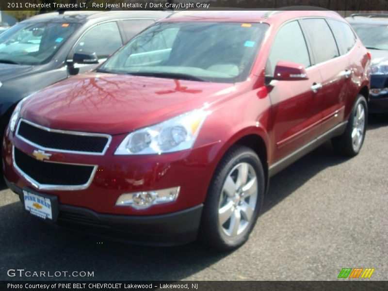 Red Jewel Metallic / Dark Gray/Light Gray 2011 Chevrolet Traverse LT