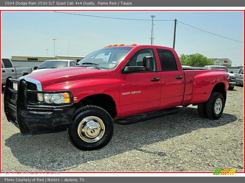 Flame Red / Taupe 2004 Dodge Ram 3500 SLT Quad Cab 4x4 Dually