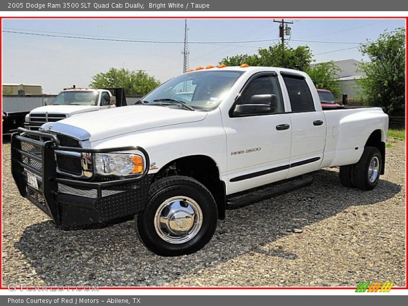 Bright White / Taupe 2005 Dodge Ram 3500 SLT Quad Cab Dually