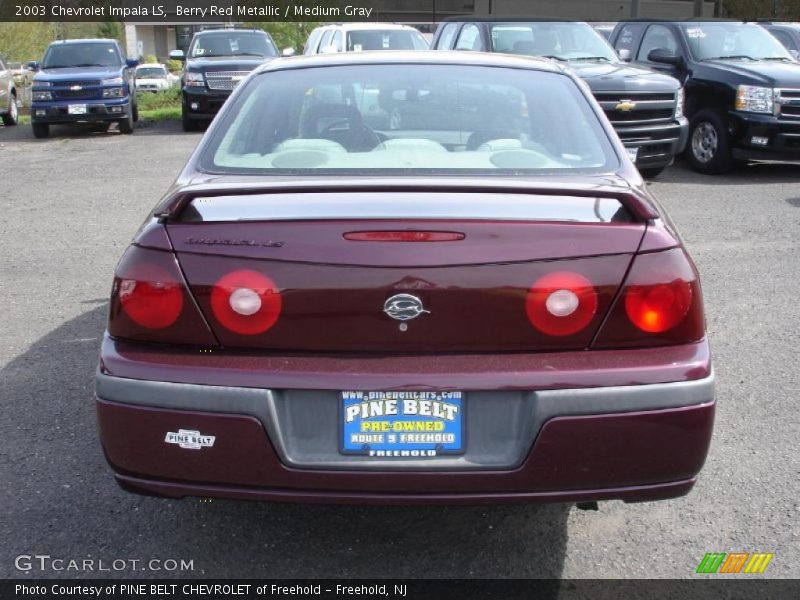 Berry Red Metallic / Medium Gray 2003 Chevrolet Impala LS