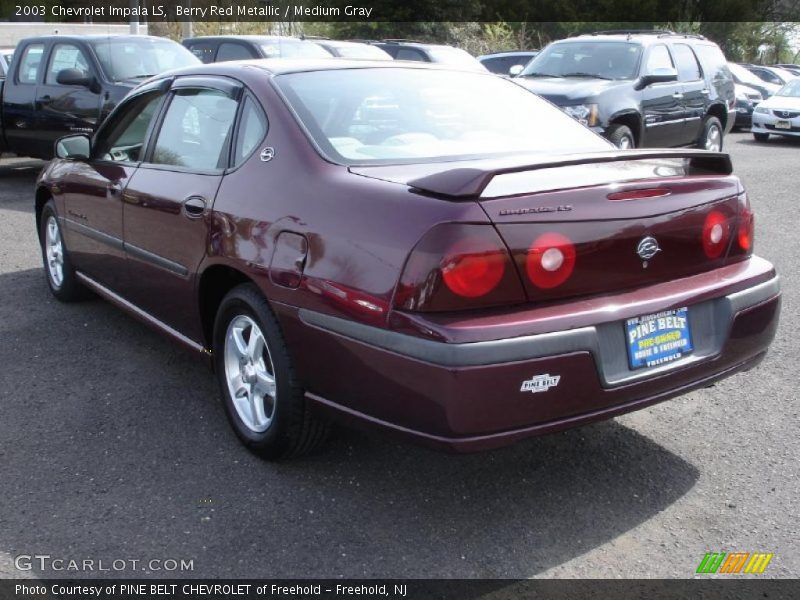 Berry Red Metallic / Medium Gray 2003 Chevrolet Impala LS