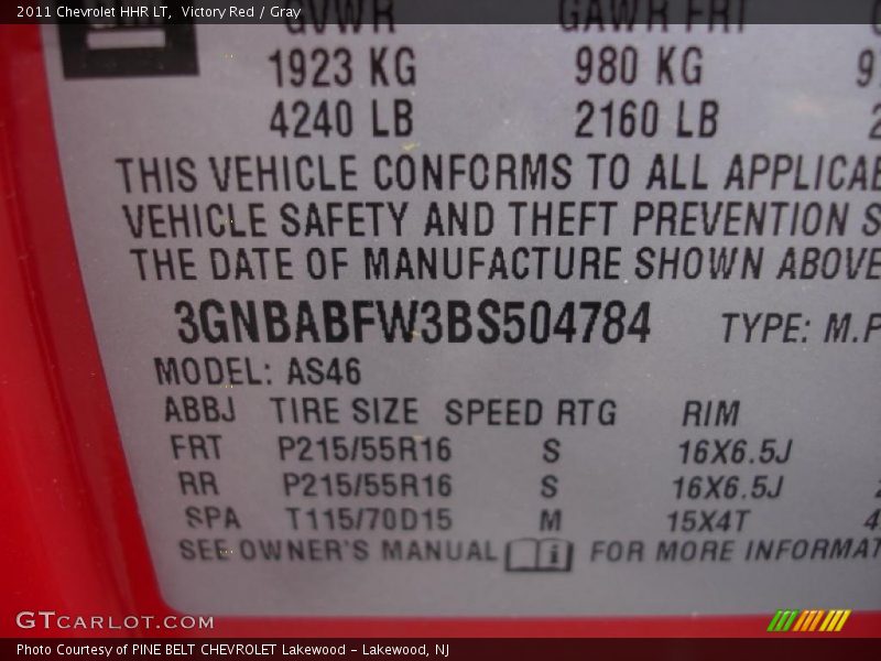 Victory Red / Gray 2011 Chevrolet HHR LT