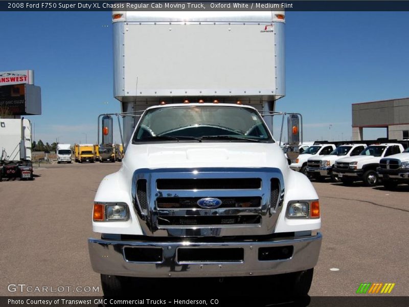 Oxford White / Medium Flint 2008 Ford F750 Super Duty XL Chassis Regular Cab Moving Truck
