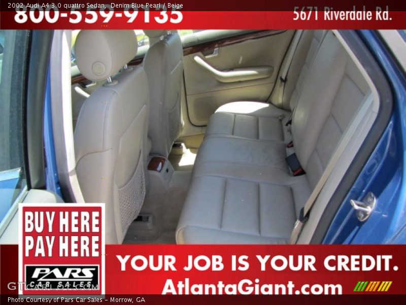 Denim Blue Pearl / Beige 2002 Audi A4 3.0 quattro Sedan