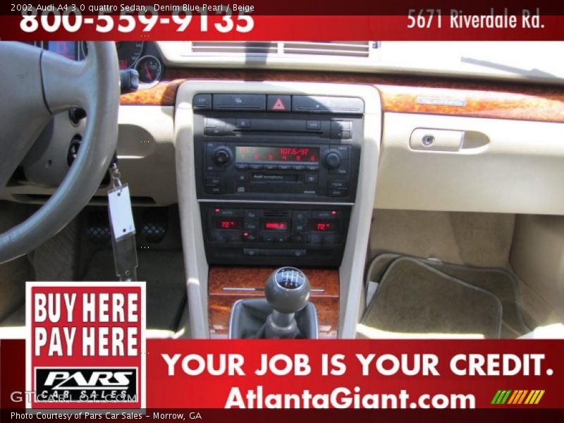 Denim Blue Pearl / Beige 2002 Audi A4 3.0 quattro Sedan