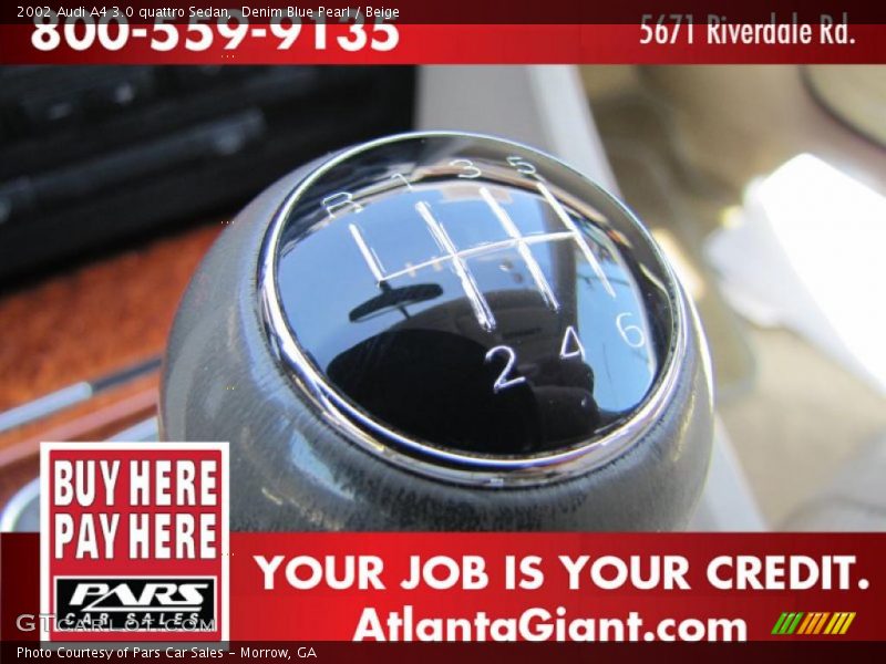 Denim Blue Pearl / Beige 2002 Audi A4 3.0 quattro Sedan