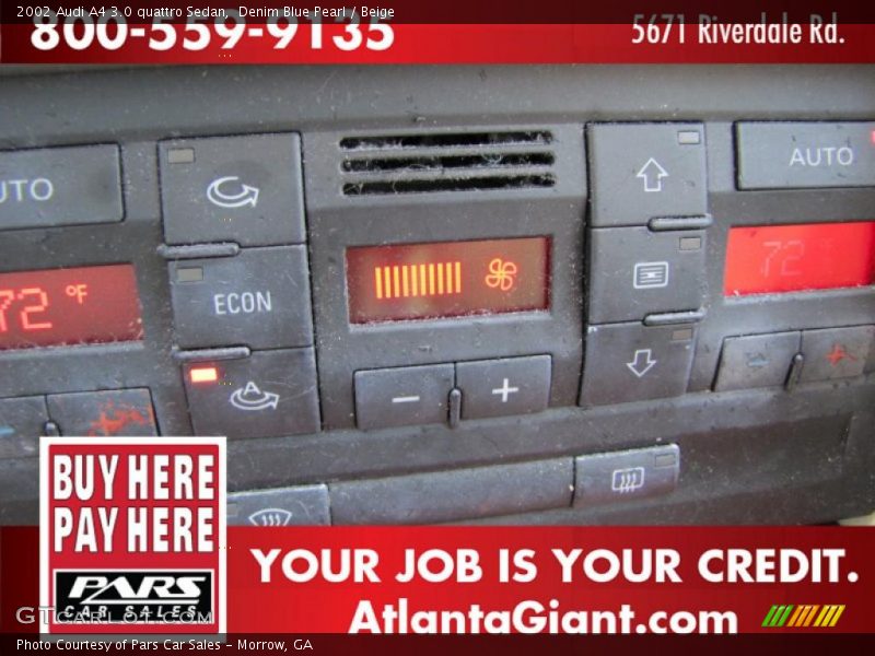 Denim Blue Pearl / Beige 2002 Audi A4 3.0 quattro Sedan