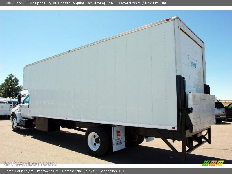 Oxford White / Medium Flint 2008 Ford F750 Super Duty XL Chassis Regular Cab Moving Truck