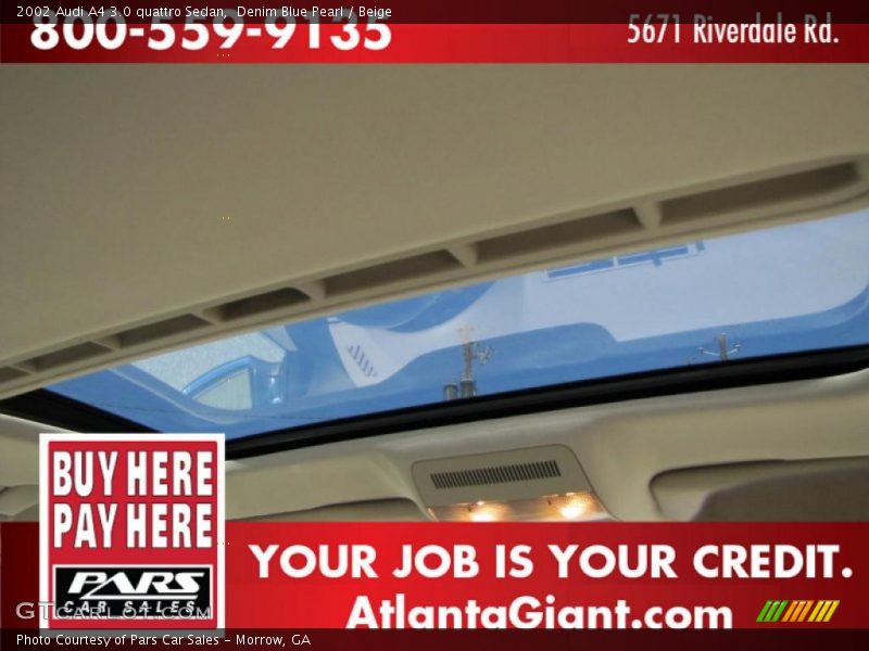 Denim Blue Pearl / Beige 2002 Audi A4 3.0 quattro Sedan
