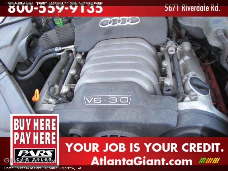 Denim Blue Pearl / Beige 2002 Audi A4 3.0 quattro Sedan
