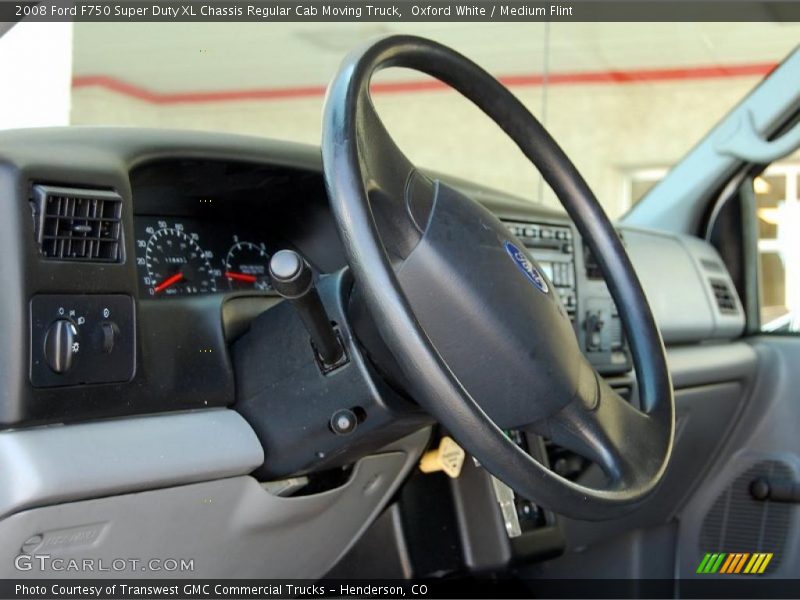 Oxford White / Medium Flint 2008 Ford F750 Super Duty XL Chassis Regular Cab Moving Truck