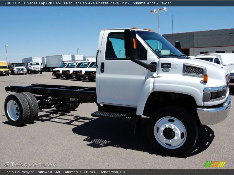  2008 C Series Topkick C4500 Regular Cab 4x4 Chassis Stake Truck Summit White