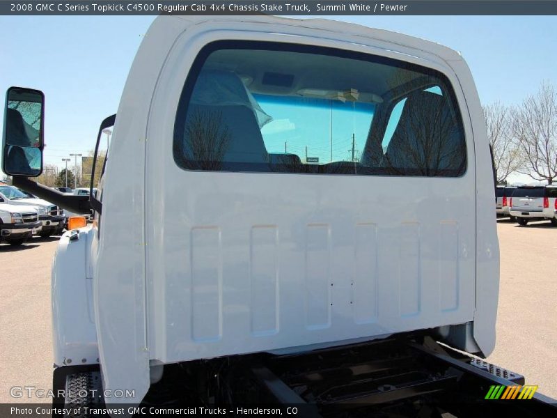 Summit White / Pewter 2008 GMC C Series Topkick C4500 Regular Cab 4x4 Chassis Stake Truck