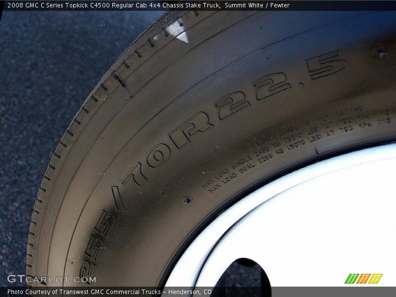 Summit White / Pewter 2008 GMC C Series Topkick C4500 Regular Cab 4x4 Chassis Stake Truck