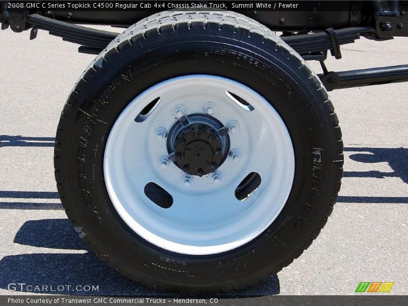 Summit White / Pewter 2008 GMC C Series Topkick C4500 Regular Cab 4x4 Chassis Stake Truck