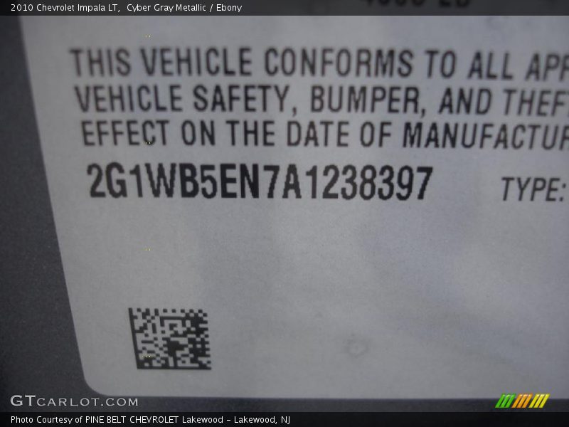 Cyber Gray Metallic / Ebony 2010 Chevrolet Impala LT