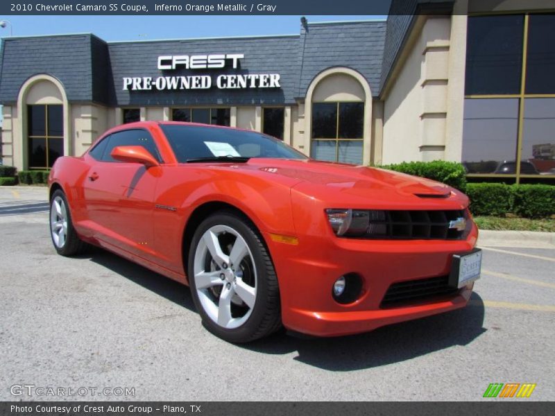 Inferno Orange Metallic / Gray 2010 Chevrolet Camaro SS Coupe
