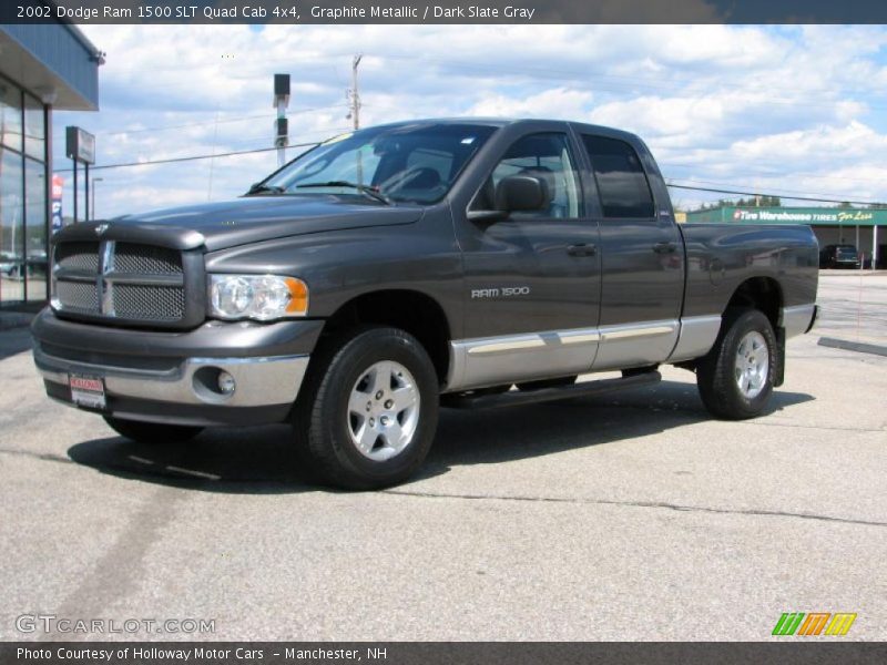 Graphite Metallic / Dark Slate Gray 2002 Dodge Ram 1500 SLT Quad Cab 4x4