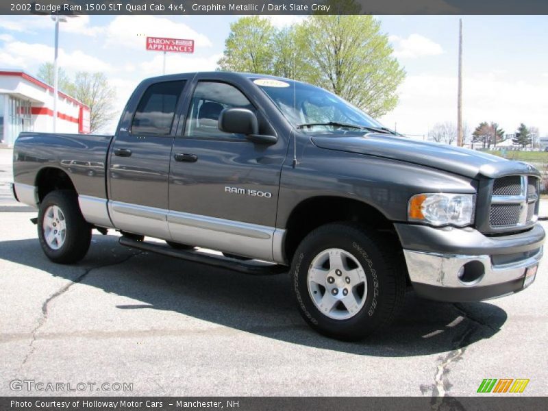 Graphite Metallic / Dark Slate Gray 2002 Dodge Ram 1500 SLT Quad Cab 4x4
