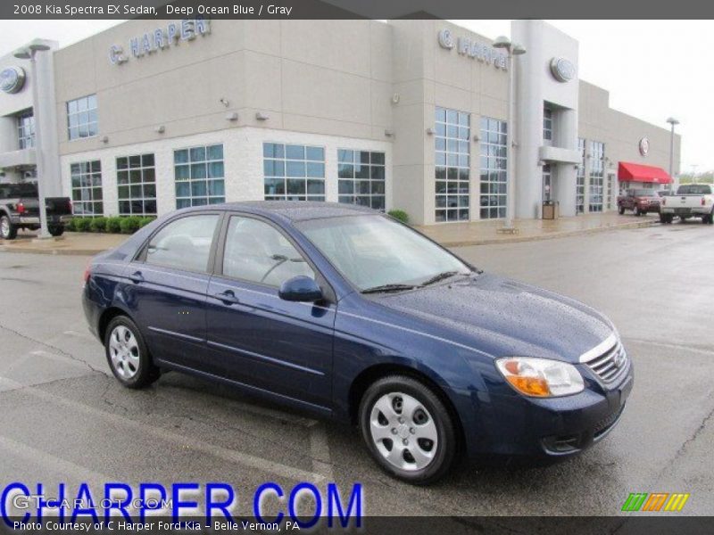 Deep Ocean Blue / Gray 2008 Kia Spectra EX Sedan