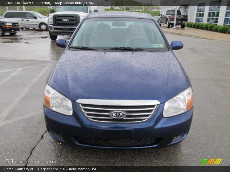 Deep Ocean Blue / Gray 2008 Kia Spectra EX Sedan