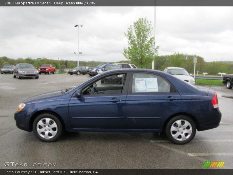 Deep Ocean Blue / Gray 2008 Kia Spectra EX Sedan